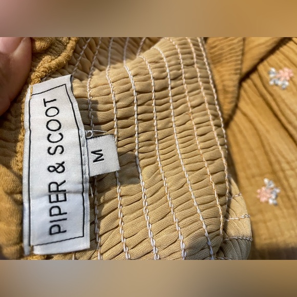 PIPER & SCOOT FLORAL MUSTARD MAXI DRESS SIZE M - Picture 7 of 8